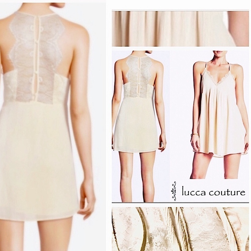 Gorgeous and delicate Lucca Couture slip lace dress size S NWOT